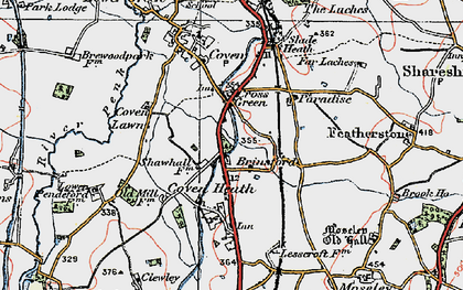 Old map of Brinsford in 1921