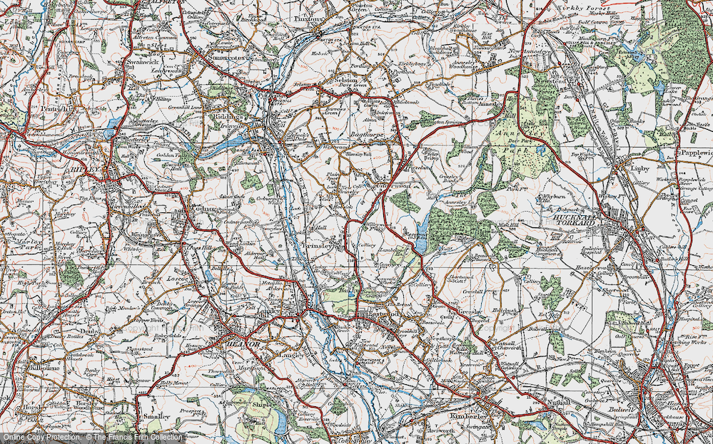 Old Map of Brinsley, 1921 in 1921