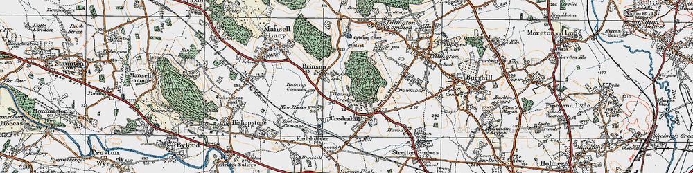Old map of Brinsop Court in 1920