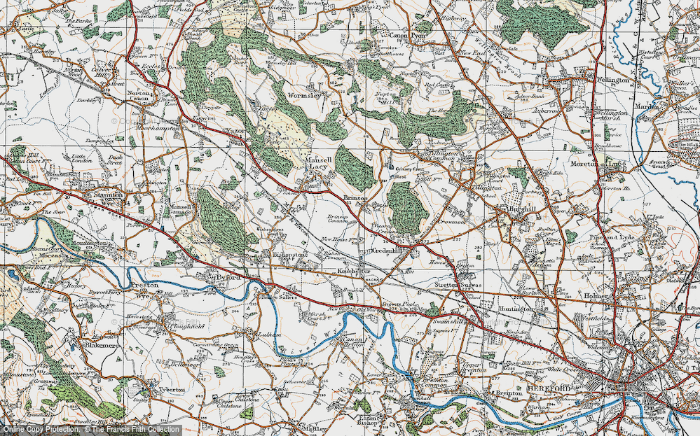Old Map of Brinsop Common, 1920 in 1920