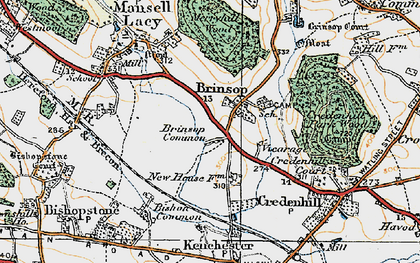Old map of Brinsop Common in 1920