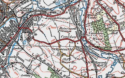 Old map of Brinsworth in 1923