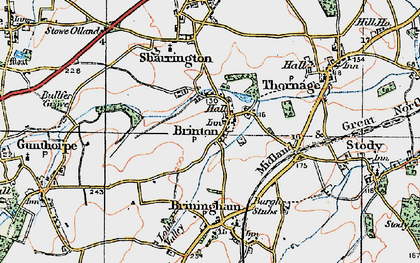 Old map of Brinton in 1921