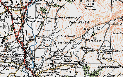 Old map of Black Beck in 1925