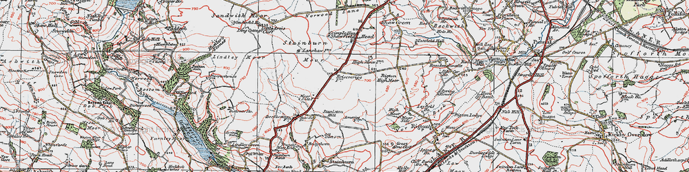 Old map of Briscoerigg in 1925