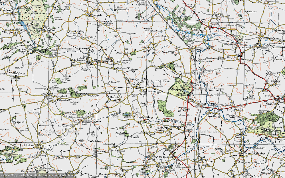 Old Map of Brisley, 1921 in 1921