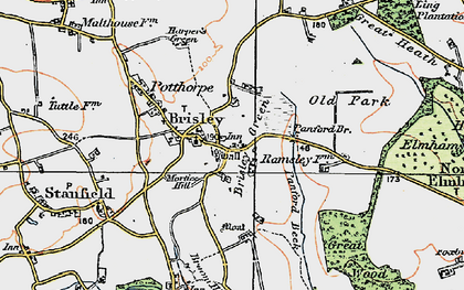 Old map of Brisley in 1921