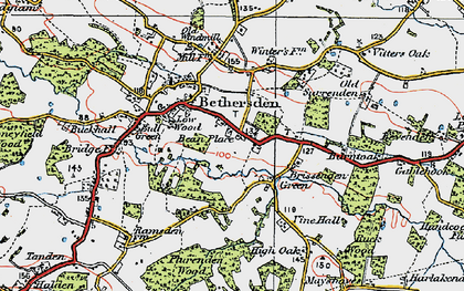 Old map of Brissenden Green in 1921
