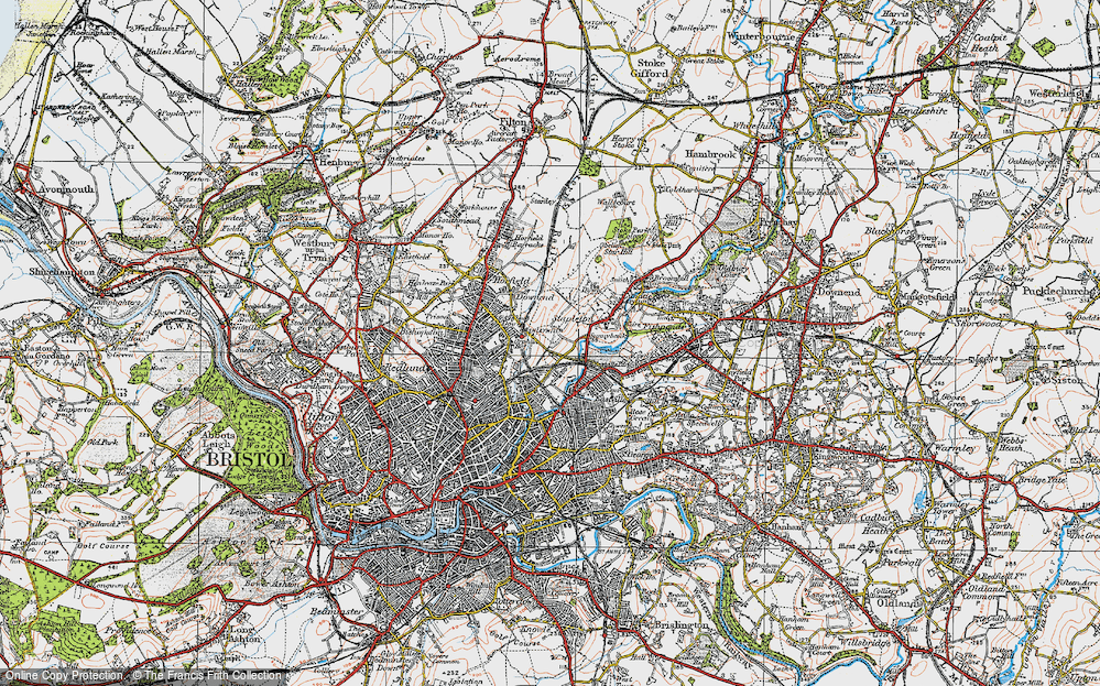 Old Map of Bristol, 1919 in 1919