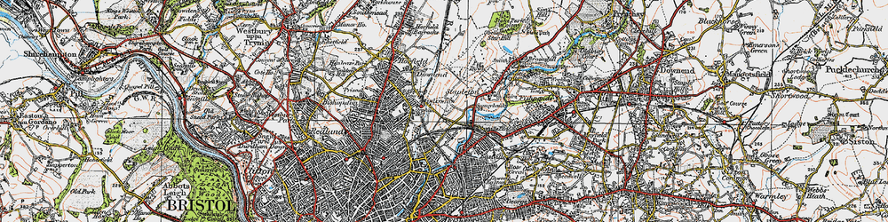 Old map of Bristol in 1919