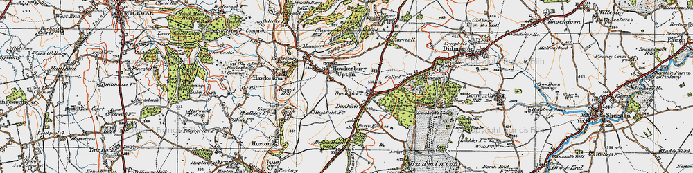 Old map of Britain Bottom in 1919