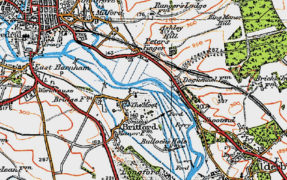 Old map of Britford in 1919