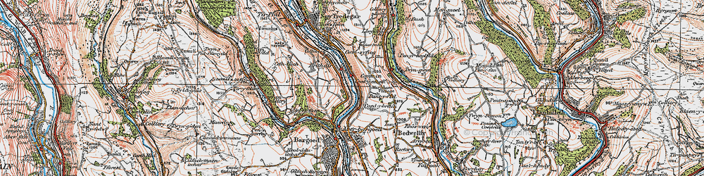 Old map of Brithdir in 1919
