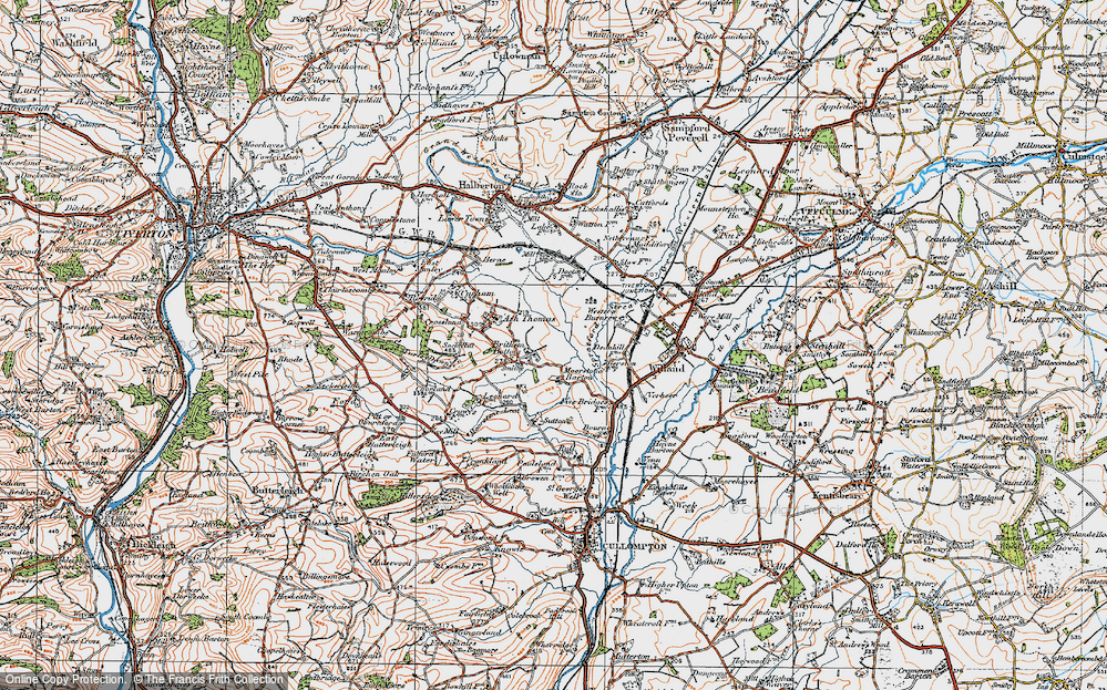 Old Map of Brithem Bottom, 1919 in 1919