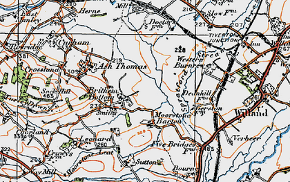 Old map of Brithem Bottom in 1919