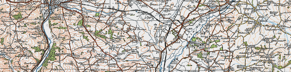 Old map of Brithem Bottom in 1919
