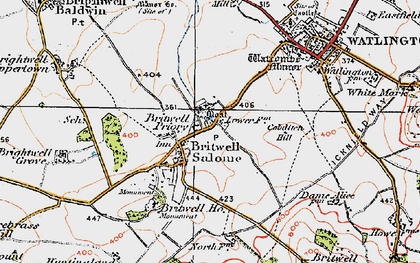 Old map of Britwell Salome in 1919