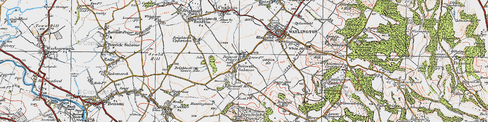 Old map of Britwell Salome Ho in 1919