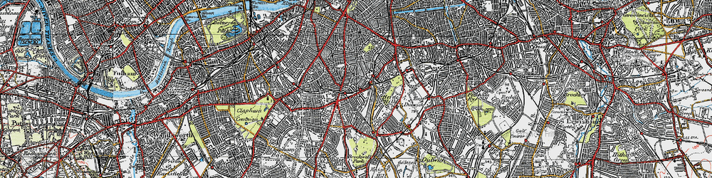 Old map of Brixton in 1920