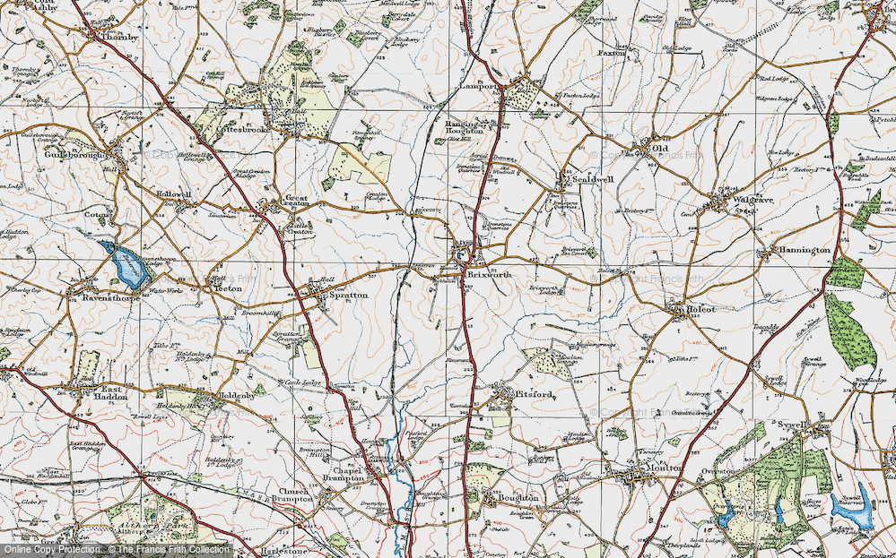 Old Map of Brixworth, 1919 in 1919