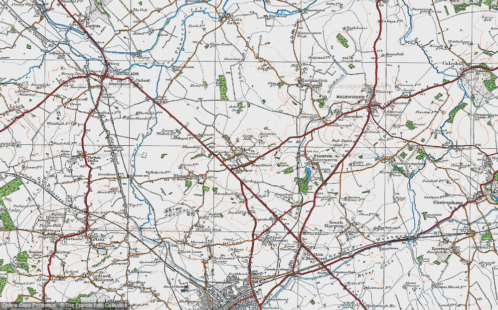 Old Map of Broad Blunsdon, 1919 in 1919