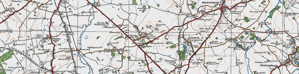 Old map of Broad Blunsdon in 1919