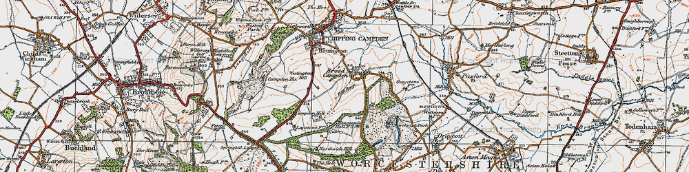 Old map of Broad Campden in 1919