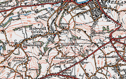 Old map of Broad Carr in 1925