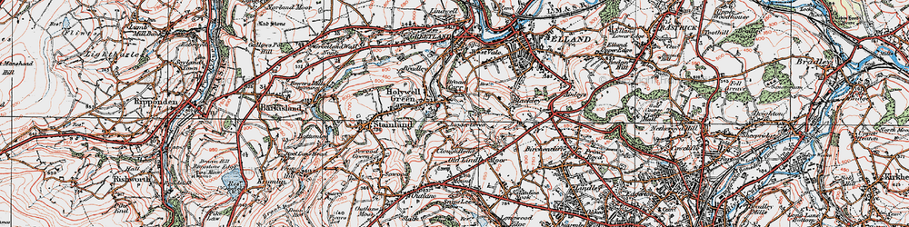 Old map of Broad Carr in 1925
