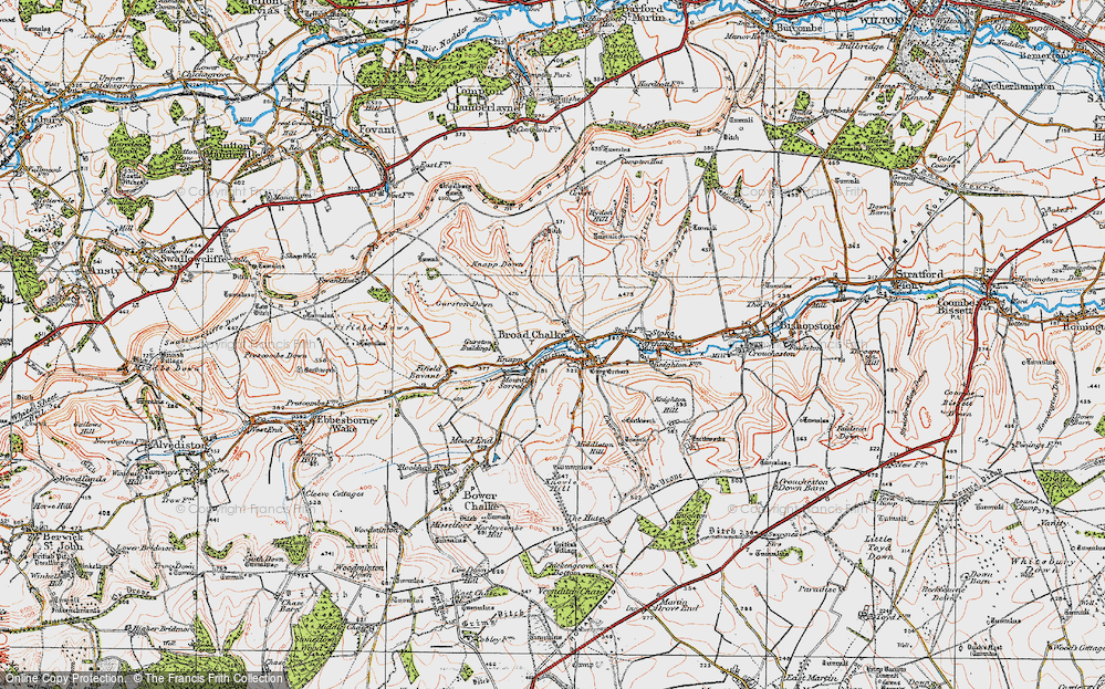 Old Map of Broad Chalke, 1919 in 1919