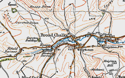 Old map of Broad Chalke in 1919