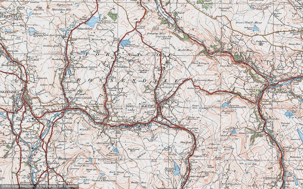 Old Map of Broad Clough, 1924 in 1924