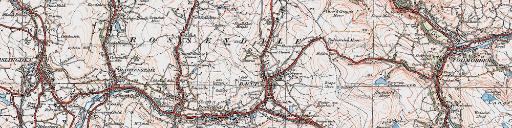 Old map of Broad Clough in 1924
