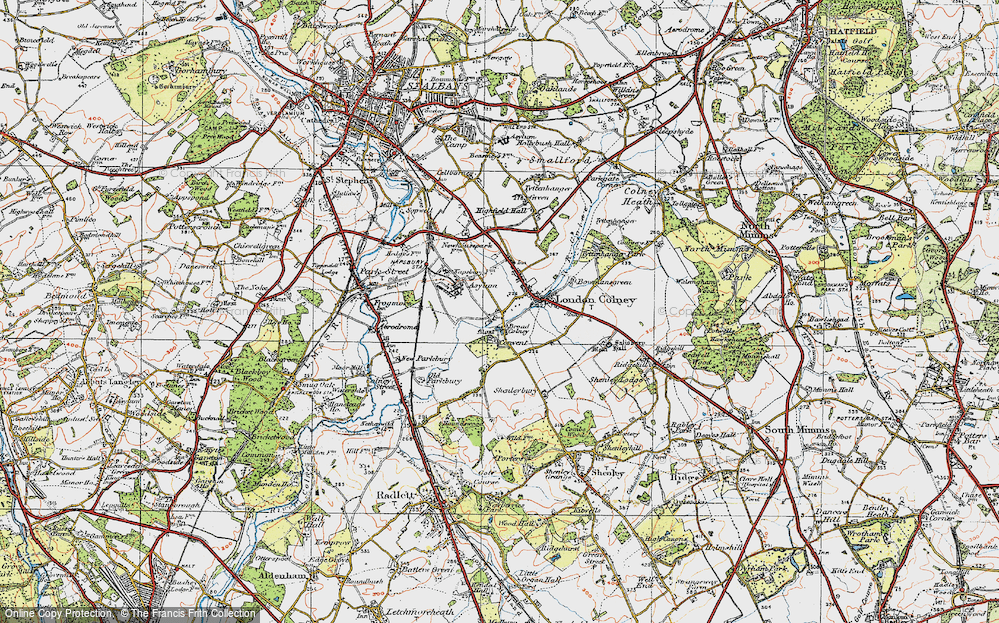 Old Map of Broad Colney, 1920 in 1920