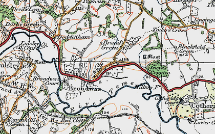 Old map of Broad Green in 1920