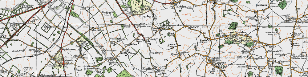 Old map of Broad Green in 1920