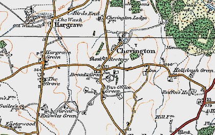 Old map of Broad Green in 1921