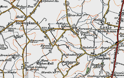 Old map of Broad Green in 1921