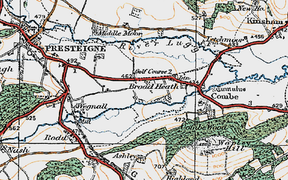 Old map of Hindwell Brook in 1920