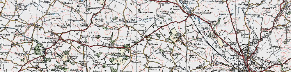 Old map of Broad Heath in 1921