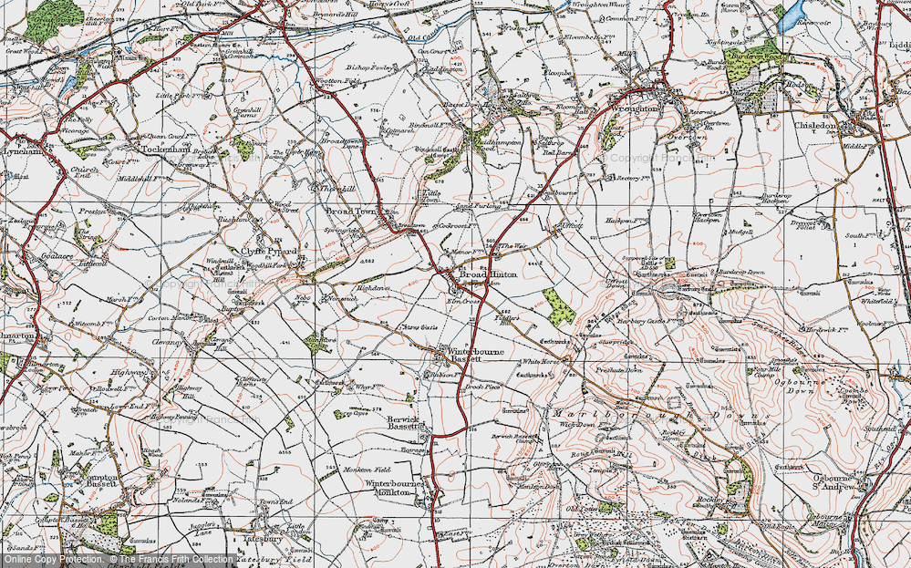 Old Map of Broad Hinton, 1919 in 1919