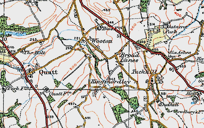 Old map of Broad Lanes in 1921