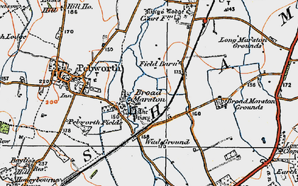 Old map of Broad Marston in 1919