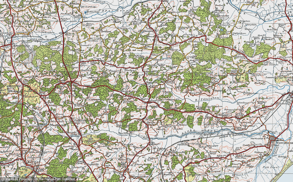 Old Map of Broad Oak, 1921 in 1921