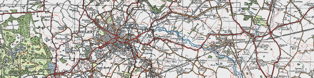 Old map of Broad Oak in 1924