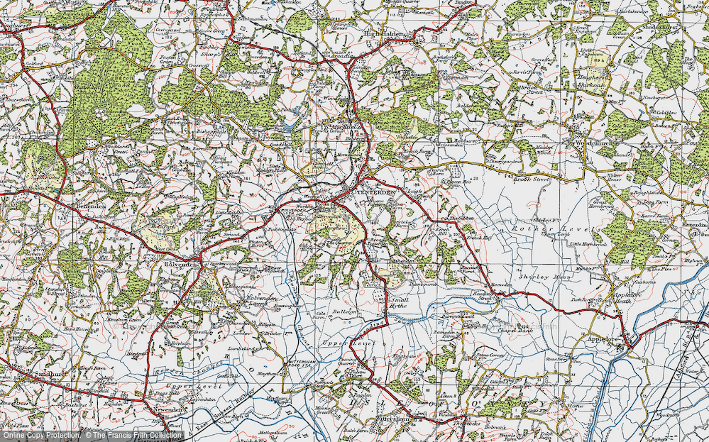 Old Map of Broad Tenterden, 1921 in 1921