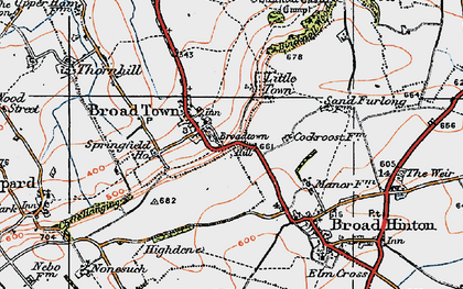 Old map of Broadtown Hill in 1919