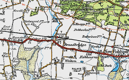 Old map of Bosham Sta in 1919