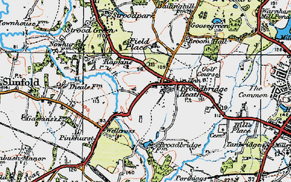Old map of Broadbridge Heath in 1920