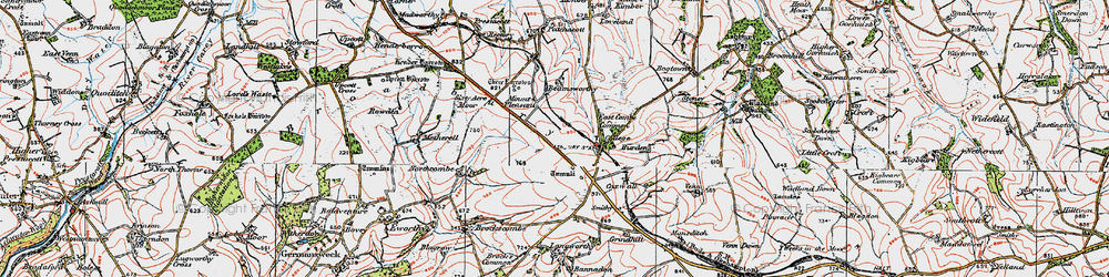 Old map of Broadbury in 1919